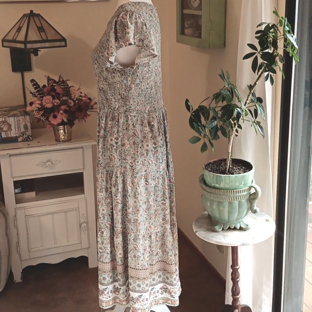 Perch by Blu Pepper Midi Dress. Cottagecore, Coastal, Floral - Picture 5 of 16